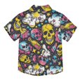 thumbnail image 2 of Dailycode Small Short Sleeve Button Down Shirts Skull Candy Bottles Stars Casual Shirt 3-10 Years, 2 of 9