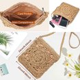 thumbnail image 4 of Bolso bandolera de paja, bolso tejido para mujer, cartera de mimbre de playa de verano, 4 of 5