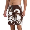 thumbnail image 2 of Kdxio Vintage Husky Dog Pattern Mens Casual Shorts - Drawstring Summer Beach Sports Shorts for Men, 2 of 5