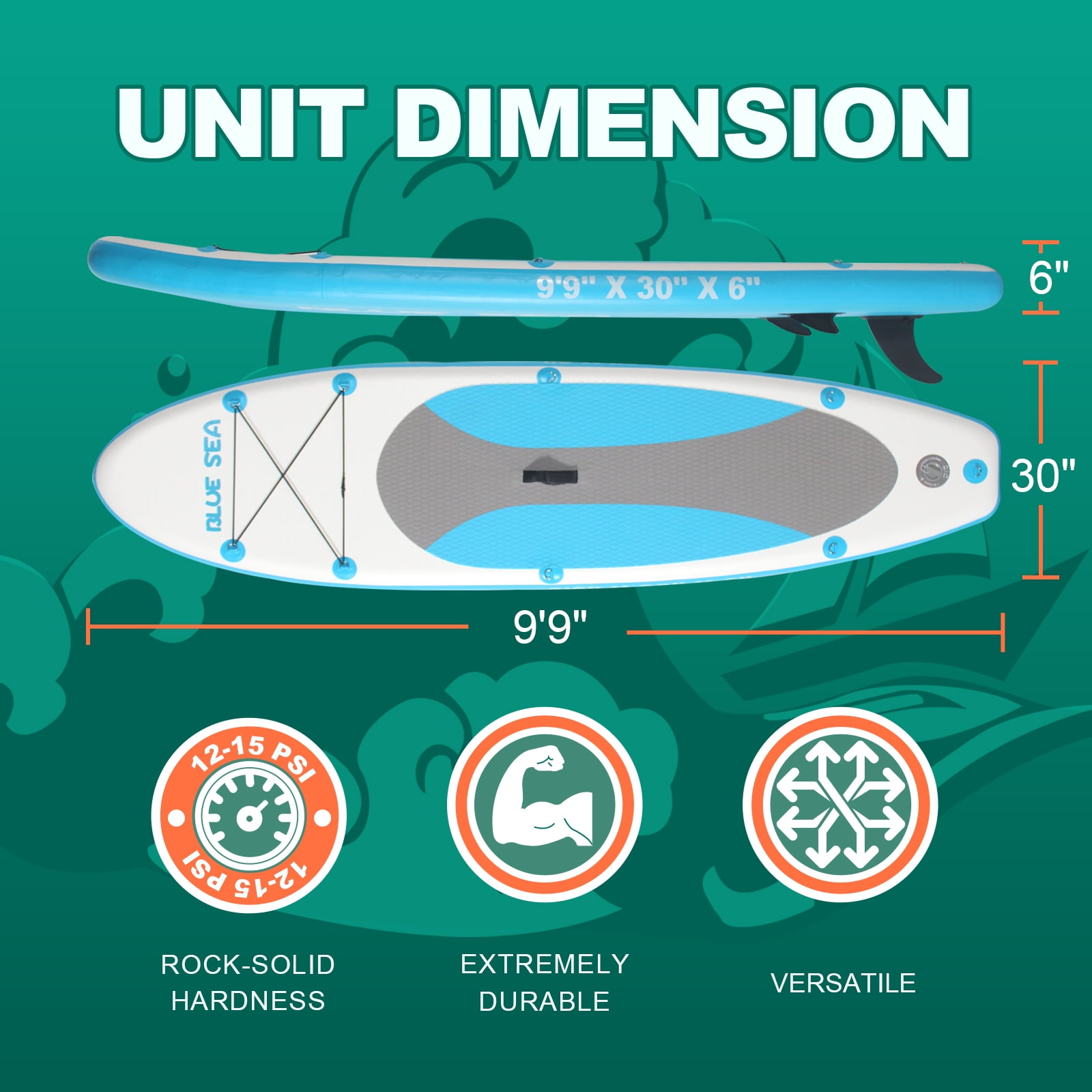Inflatable Stand up Paddle Board for Youth and Adults, 9'9'' Premium PVC Non-Slip Deck Paddleboard Yoga Fishing Touring