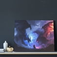 thumbnail image 3 of Logiee Red And Blue Fire Dragon Print Canvas Wall Art ,Art Poster,Canvas Decorative Picture,Decor Wall Pictures for Living Room Bedroom Bathroom,Ready to Hang, 3 of 6