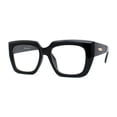 thumbnail image 3 of Mod Womens Thick Plastic Oversize Angular Cat Eye Sunglasses Black Clear, 3 of 4