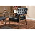 thumbnail image 5 of Skyline Decor Brown Faux Leather Upholstered Wooden Lounge Chair, 5 of 5