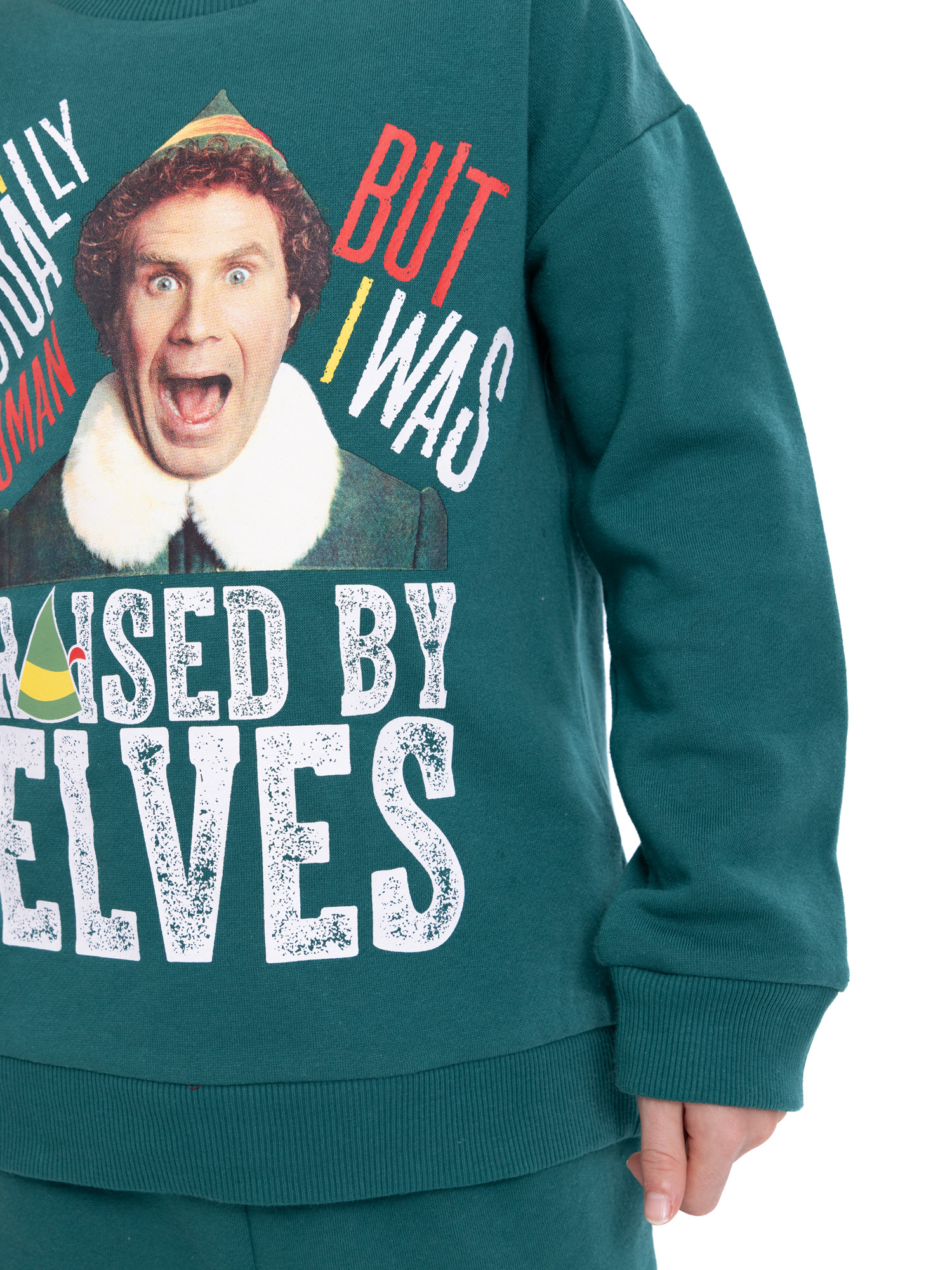 Buddy the Elf Boys Holiday Graphic Fleece Sweatshirt and Jogger Pant 2 Piece Christmas Outfit Set, Sizes 4-12