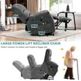 thumbnail image 6 of MEETWARM Large Power Lift Electric Recliner Chair with Extended Footrest for Elderly, Big and Tall Lift Chair for Seniors Reclining Chair for Living Room with Massage and Heated, USB Ports Plush-Grey, 6 of 9