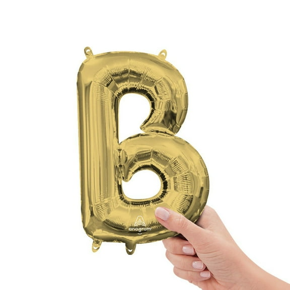 16 inch Letter B - Anagram - White Gold (Air-Fill Only) Foil Mylar Balloon - Party Supplies Decorations