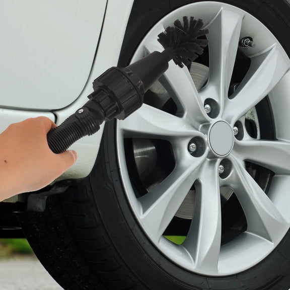 Luxshiny 1Set Water Powered Wheel and Tire Brush for Car Deep Cleaning with Garden Hose Connection