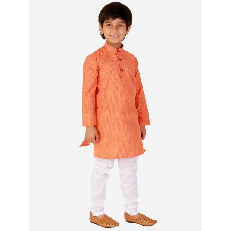 Pro Ethic Style Developer Kids Ethnic Cotton Kurta Pajama Traditional Style Kurta Pajama Orange 8 9 Years