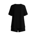thumbnail image 6 of QSAWXQZ Women's Lounge Shorts Set Oversized Short Sleeve Crew Neck Loose T Shirt Drawstring Elastic Waist Bottoms with Pockets Soft Breathable Athletic Leisure Workout Outfit XL, 6 of 6