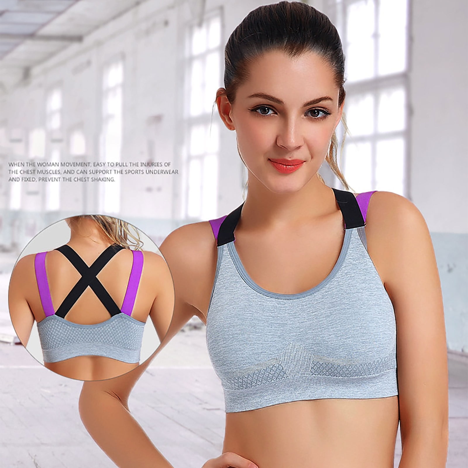 CHGBMOK Womens Bras Seamless Stretch Sport Bra Padded Fitness Tank Tops  Workout Gym Yoga Vest 