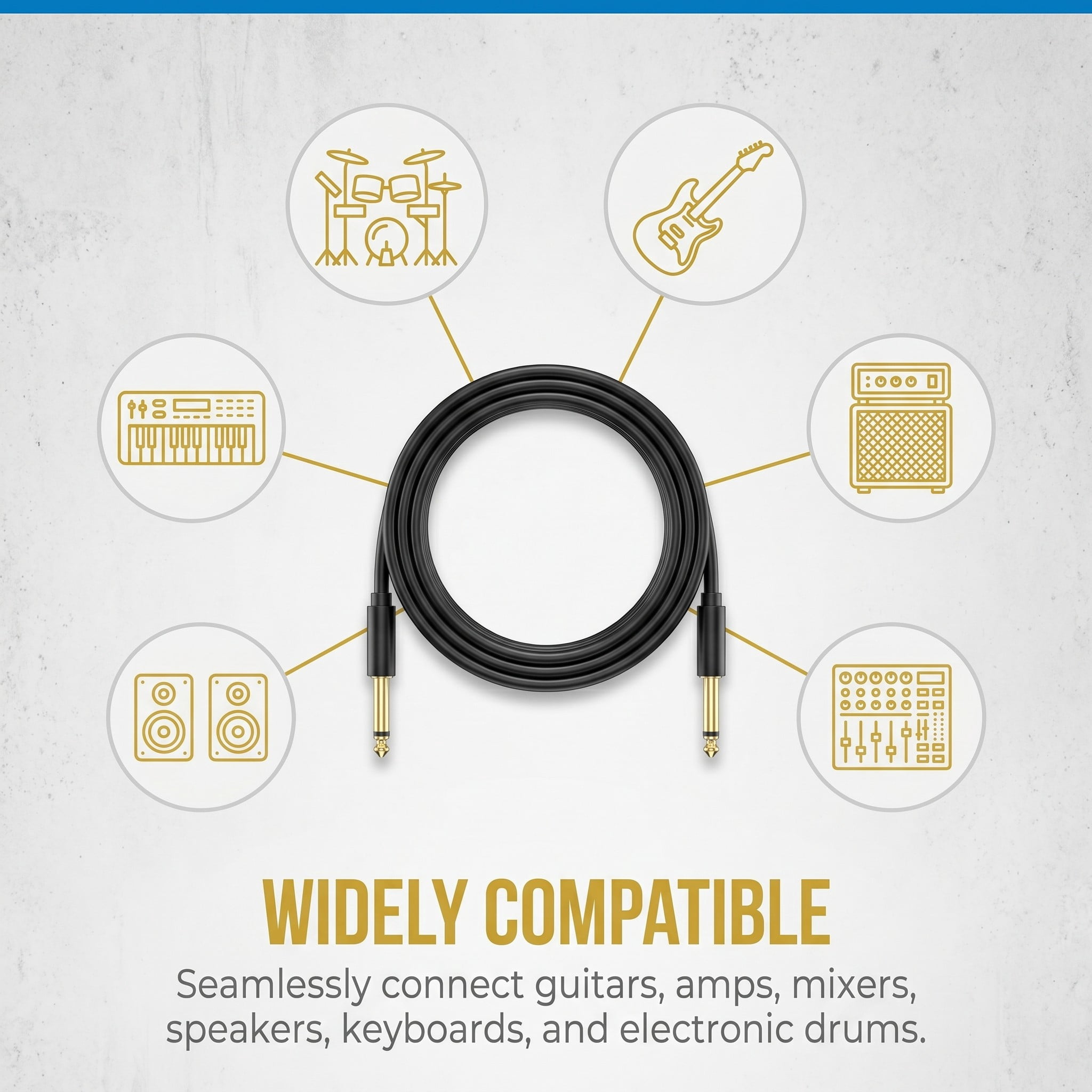 Stcellnmex 10 Pack 10 Ft Guitar Cable 1 4 Inch Straight To Straight Stereo Audio Cord Black Instrument Cable For Guitar Bass Keyboard Amplifier