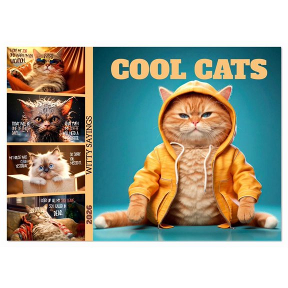 COOL CATS Witty sayings (Monthly Wall Calendar 2026 11.7 x 16.5 (open)), CALVENDO 14 Month Calendar