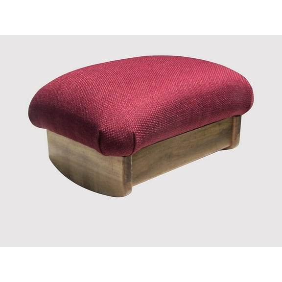 Inc. Rocking Padded Foot Stool: Burgundy, 7" Tall, Maple Stain (Made in The USA)