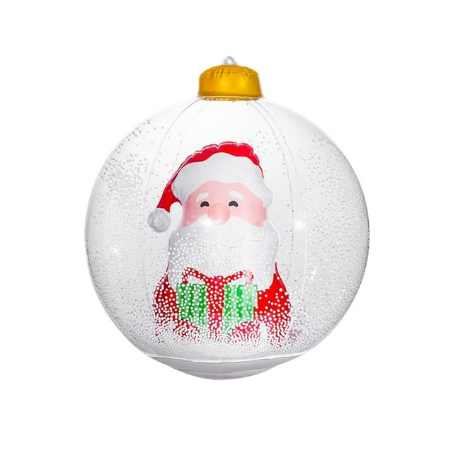 Billuyoard Decoraciones navideñas para exteriores, bolas inflables gigantes con luces LED, decoraciones navideñas iluminadas Kits de decoración para fiestas A