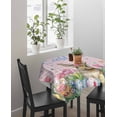 thumbnail image 4 of Spring Easter Bunny Suqare Tablecloth - 54 x 54 Inch, Pink Plaid Tulip Botanical Eggs Waterproof & StainResistant Tablecloth, Washable Oil-proof Table Cover for Dining/Party/Wedding/Camping/Buffet, 4 of 9