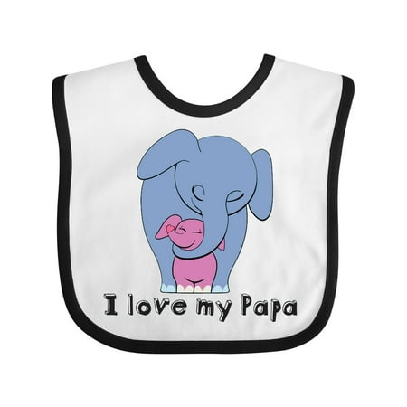 

Inktastic I Love My Papa Elephant Blue Pink Gift Baby Girl Bib