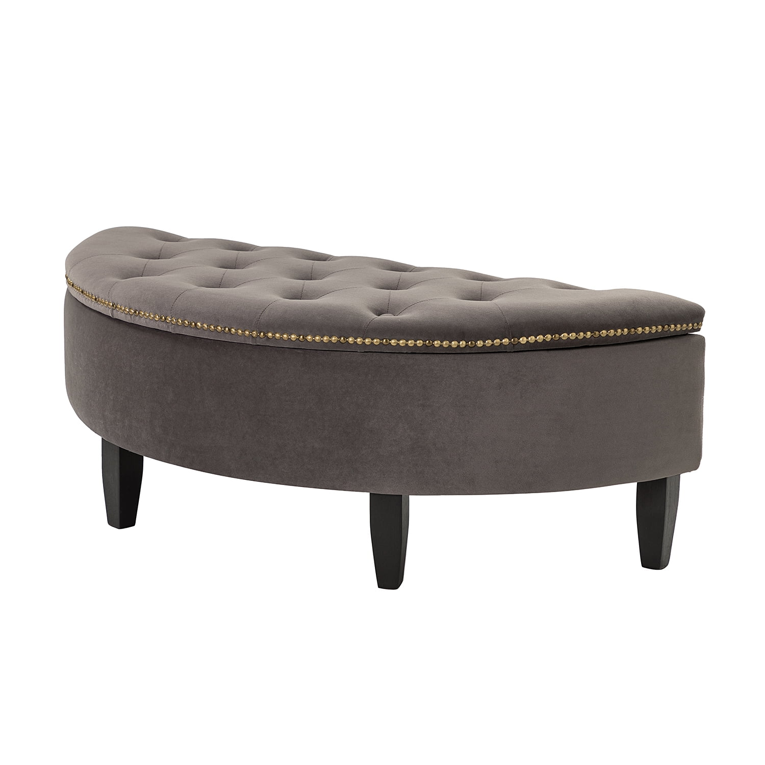 Storage Ottoman Bench for Bedroom with ButtonTufted Trim Design