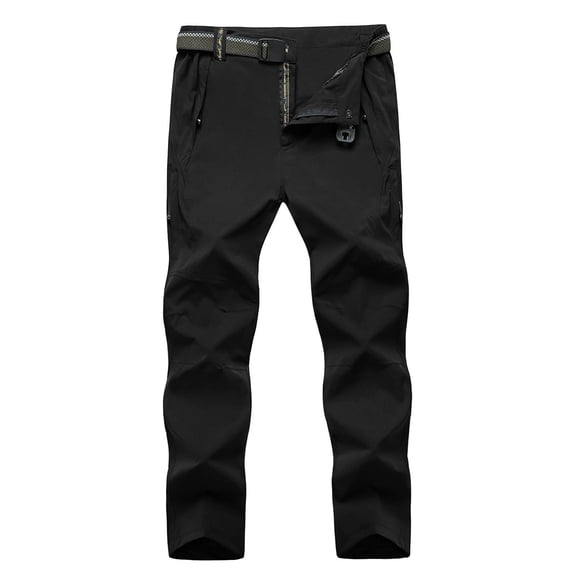 Pantalones de senderismo TBMPOY, ligeros e impermeables para hombre, color negro L