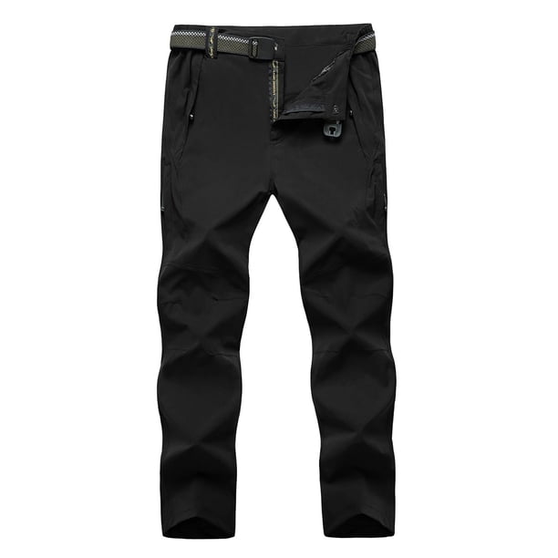 Pantalones de senderismo TBMPOY, ligeros e impermeables para hombre, color negro L