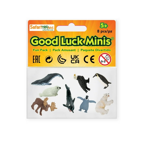 Safari Ltd. Good Luck Minis Arctic Fun Pack - Mini Figures of Arctic Wildlife - Educational Toy Set for Boys, Girls, and Kids Ages 5 