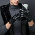 thumbnail image 3 of Winter PU Leather Gloves For Men, Warm Thermal Touchscreen Texting Typing Dress Driving Motorcycle Gloves With Wool Lining, 3 of 8