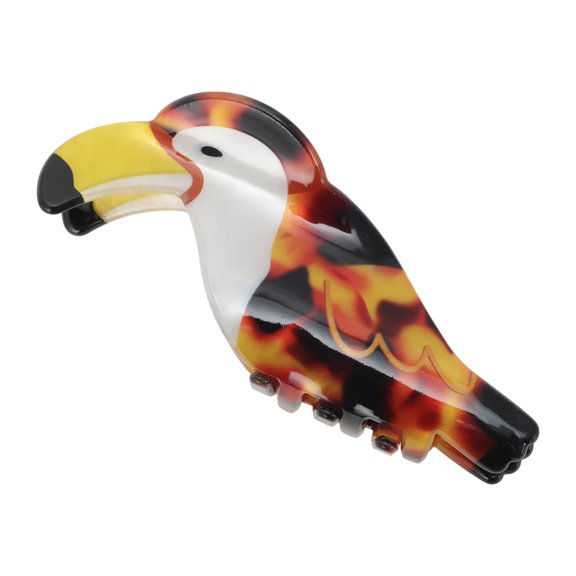 Unique Bargains 1 Pc Cartoon Parrot Hair Clips for Home Brown Black White