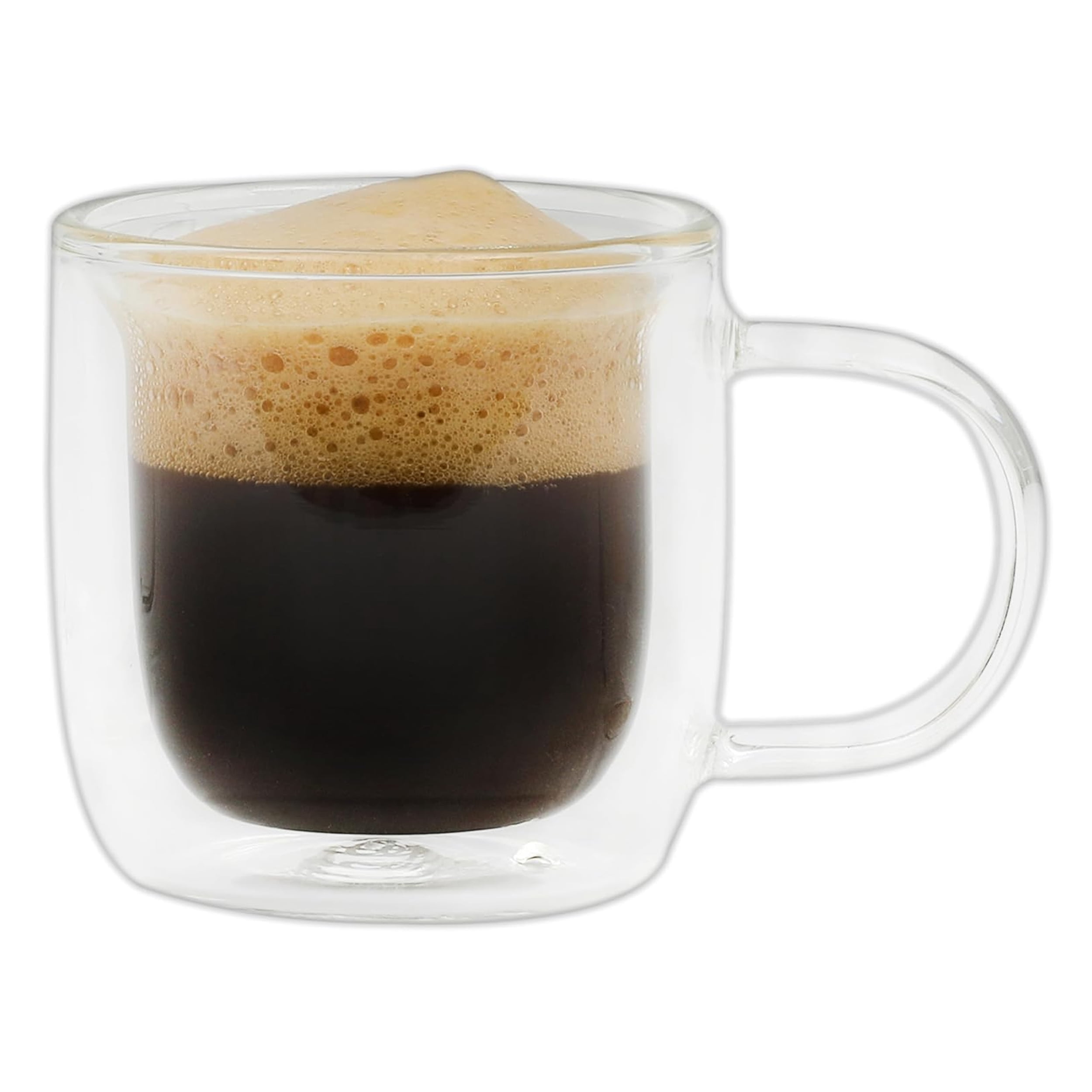 Mr. Coffee Salon Espresso 2 piece 3 Ounce Double Wall Insulated Glass Mug Set