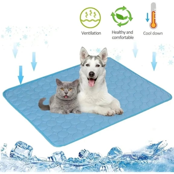 Dog Cooling Mat,Washable Dog Cooling Mat for Summer, Non-Slip Summer Crate Pad for Large Dog(XL,Sky Blue)