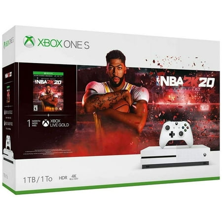 Used Microsoft Xbox One S 1TB NBA 2K20 Bundle - White 234-00998