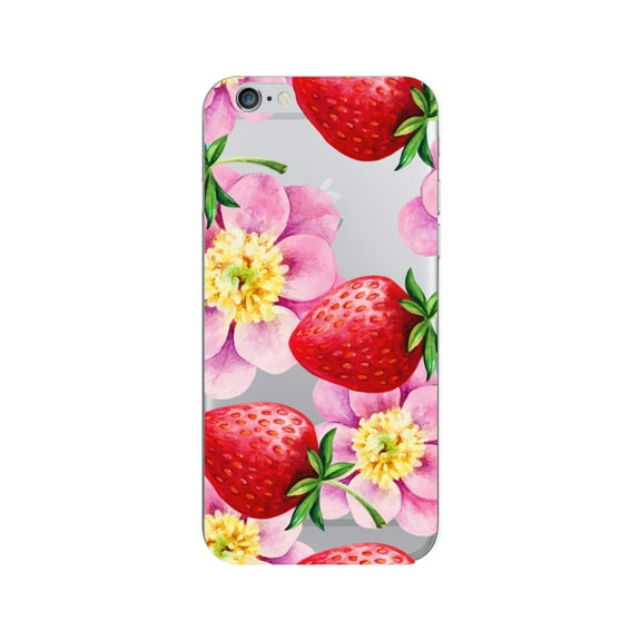 OTM Prints Clear Phone Case, Strawberry Flowers - iPhone 6 Plus/7 Plus