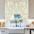 thumbnail image 4 of Pastoral Flower Swag Curtain Valance for Windows, Yellow Flower Farm Vintage Linen Texture Window Treatments Short Swag Topper for Kitchen Windows Bathroom Bedroom, 28"x36", 4 of 8