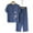 Blue, variant on Njoeus Two Piece Sets for Women Dressy, Pajama Pants Women Women's Pajama Sets Summer Two Piece Striped Outfits Set Short Sleeve Tops Capris Pants Loungewear Cotton Linen Set Cute Pajama Sets for Wome