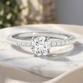thumbnail image 3 of Rosec Jewels IGI Certified Lab Grown Diamond Engagement Ring - 0.98 Carat - E-VS1 Quality - Classic Diamond Solitaire Ring for Women, 14K White Gold, US 5.00, 3 of 8