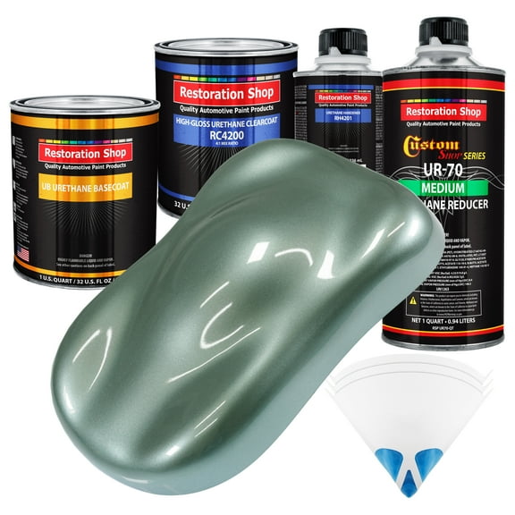 Slate Green Metallic Quart URETHANE BASECOAT CLEARCOAT Car Auto Body Paint Kit