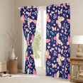 thumbnail image 3 of Manfei Bohemian Butterfly Floral Blackout Curtains,Countryside Leaves Window Curtains Pack of 2 (38x45 Each), 3 of 6