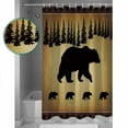 thumbnail image 2 of Shower Curtain Bear Animal Silhouette Jungle Forest Waterproof Shower Curtain Set with Hooks for Bathroom Showers,Stalls and Bathtubs,54x78In Retro Brown Gradient, 2 of 8