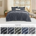 thumbnail image 6 of Faux Fur King Size Comforter Set - Grey Fluffy Comforter King Size, Soft and Cozy Shaggy Bedding Comforter Sets, Winter Warm Luxury Fuzzy Bed Set 3 Pieces, 1 Comforter and 2 Pillowcases, 6 of 7