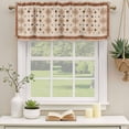 thumbnail image 2 of Boho Geometric Curtain Valances for Windows, Kitchen Valance Window Treatments Panel 2 Pack, Country Ethnic Nation Abstract Motifs Rod Pocket Short Curtains for Bathroom Bedroom 42 x 18 Inch, 2 of 8