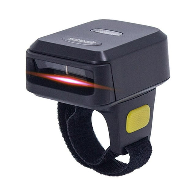 2D Barcode Scanner Portable Finger Handheld Wearable Ring 1D 2D Bar Code Reader BT+2.4G Wireless and Wired Connection with Offline Storage Support for Windows PC Computers Supermarket Librar