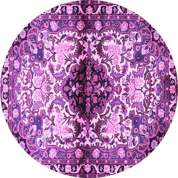 Ahgly Company Indoor Round Persian Purple Traditional Area Rugs, 3' Round