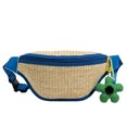 thumbnail image 2 of Bolsa Riñonera de paja para el pecho para mujer cruzada de Ehuebsd mensajero de verano a la moda para ir de compras, 2 of 9
