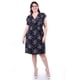 thumbnail image 1 of Vestido flores cintura smock Roman Fashion /Tallas Extras, 8867X-12 (Negro flor) negro 42, 1 of 5