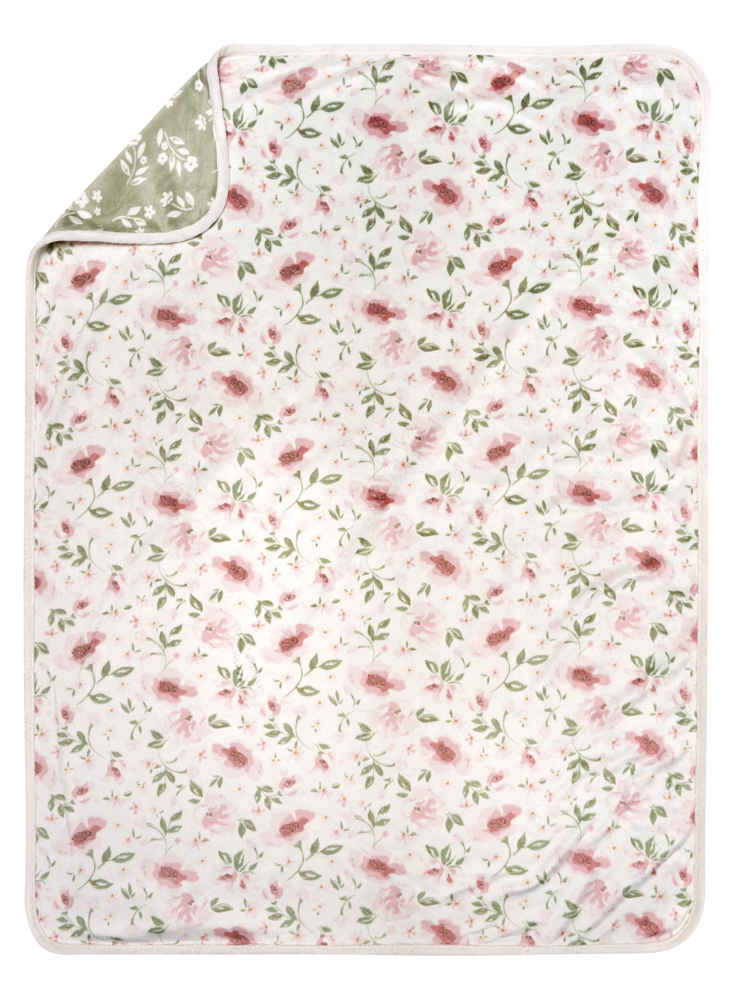 Modern Moments By Gerber Baby & Toddler Girls Reversible Plush Blanket, Ivory