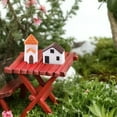thumbnail image 4 of LOLIPPYY 4Pcs Tiny Village Houses Resin Assorted Color for Terrarium Accessories, 4 of 8