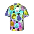 thumbnail image 3 of Haiem Graffiti Pineapples Printed Hawaiian Shirt for Men - Men’s Casual Beach Summer Shirts - Stretch Fabric with Modern Fit-Small, 3 of 9