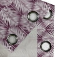 thumbnail image 4 of Ambesonne Palm Leaf Grommet Curtain, Plum Tropic Leaves Exotic, 50"x108", Plum and White, 4 of 5