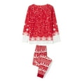 thumbnail image 7 of Christmas Matching Pajamas for Family, Gorgeous Tree Print Long Sleeve Tops + Elk Pants Set, 7 of 7