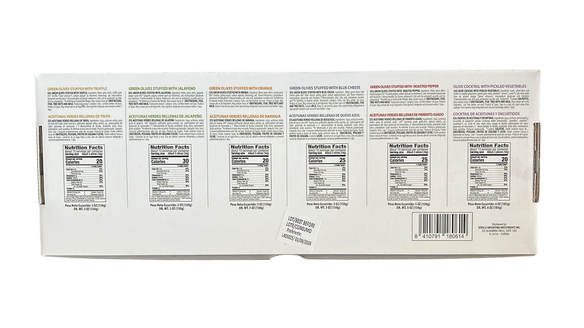 La Explanada Gourmet Flavoured Olives 6 Pack 350g