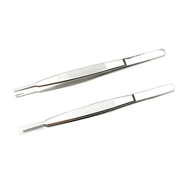 COOLHOOD Stainless Steel Tweezer Glasses Repairing Tools 2pcs Glasses Screw Tweezer for Lab Industrial Craft Tweezer Tongs