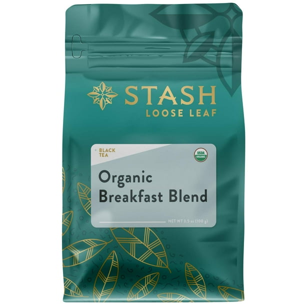 Stash Tea Organic Breakfast Blend Black Loose Leaf Tea 3.5 Ounce Pouch